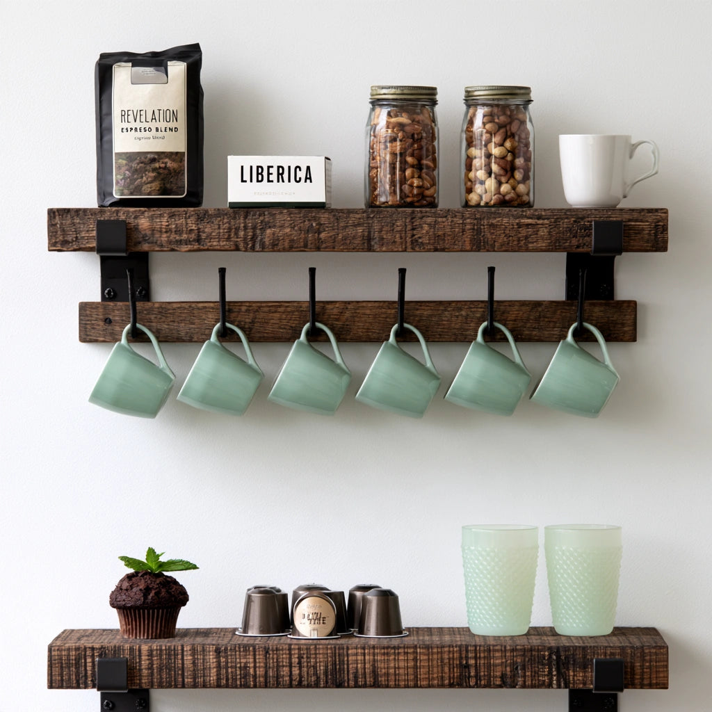 Gray coffee and tea station by Cottonra, kitchen cart with clear modern design, ideal for organizing beverages in home kitchen.