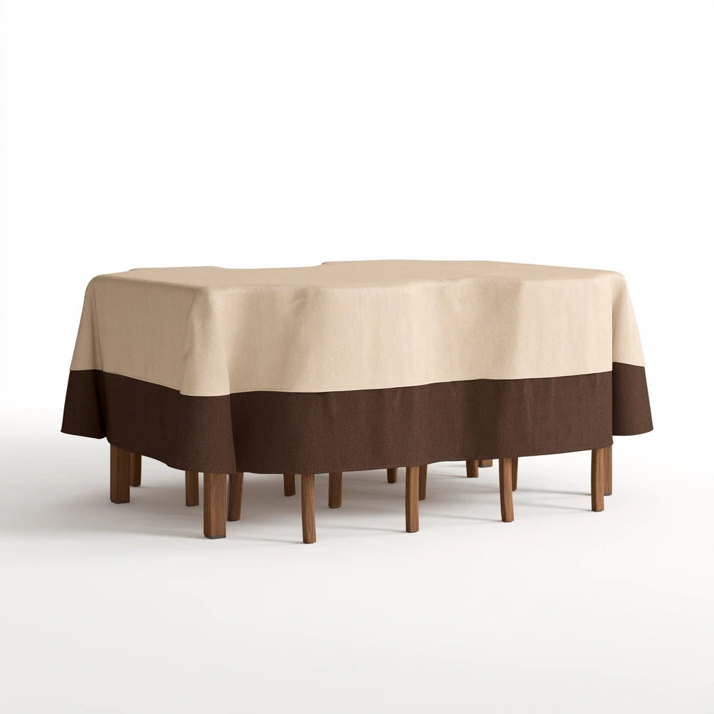Schutzhülle für Gartenmöbel, mit klarer Formgebung, Farbe: braun und beige