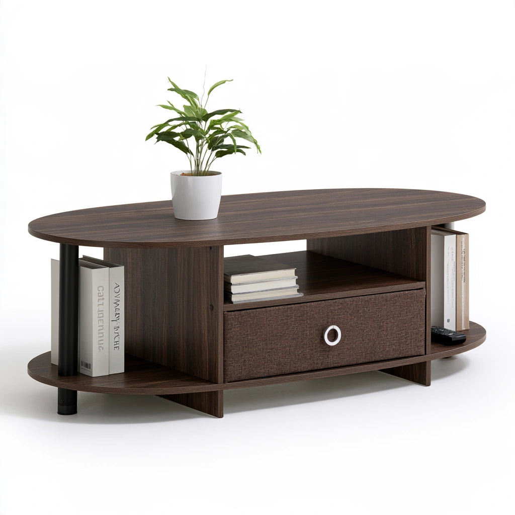 Moderner Couchtisch, aus Holz, Farbe: dunkelbraun