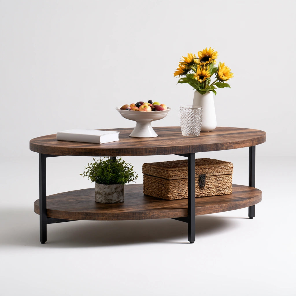 Moderner Couchtisch, aus Holz, Farbe: dunkelbraun